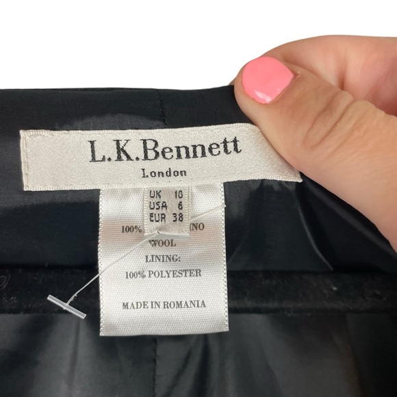 L.K. Bennett London Gray Plaid Wool Dress Size 6 US UK 10 EU 38 Fine Merino Wool - Picture 5 of 9